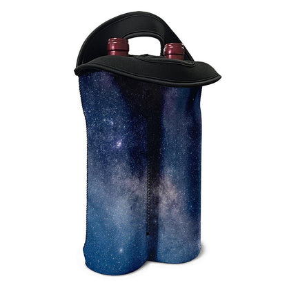 Dark Nebula Universe Galaxy Space Print Double Neoprene Wine Tote