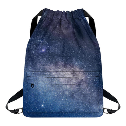 Dark Nebula Universe Galaxy Space Print Drawstring Backpack