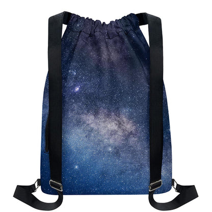 Dark Nebula Universe Galaxy Space Print Drawstring Backpack