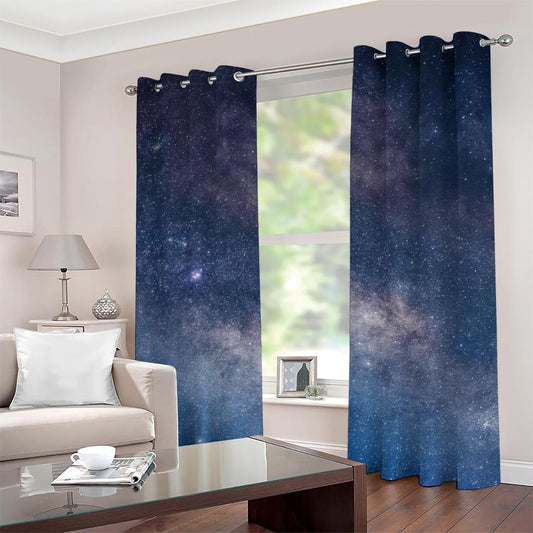 Dark Nebula Universe Galaxy Space Print Grommet Curtains