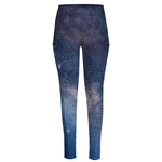 Dark Nebula Universe Galaxy Space Print High-Waisted Pocket Leggings