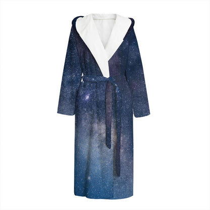 Dark Nebula Universe Galaxy Space Print Hooded Bathrobe