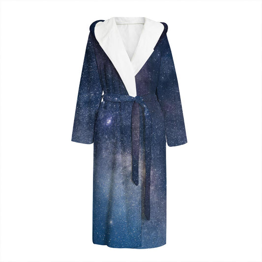 Dark Nebula Universe Galaxy Space Print Hooded Bathrobe