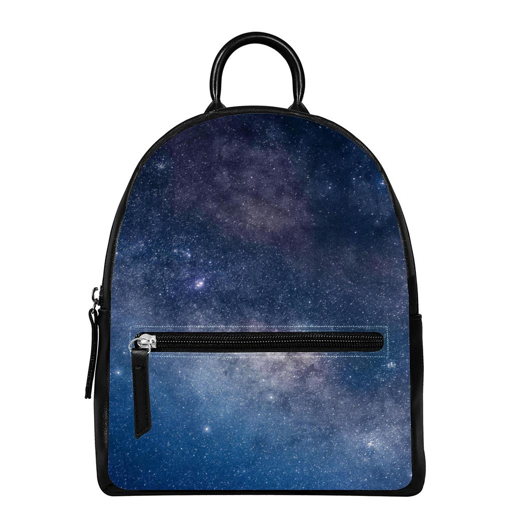 Dark Nebula Universe Galaxy Space Print Leather Backpack