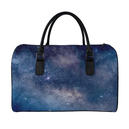 Dark Nebula Universe Galaxy Space Print Leather Duffle Bag
