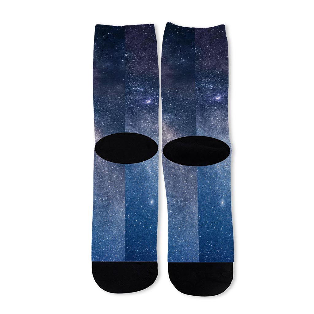 Dark Nebula Universe Galaxy Space Print Long Socks