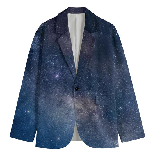 Dark Nebula Universe Galaxy Space Print Men's Cotton Blazer