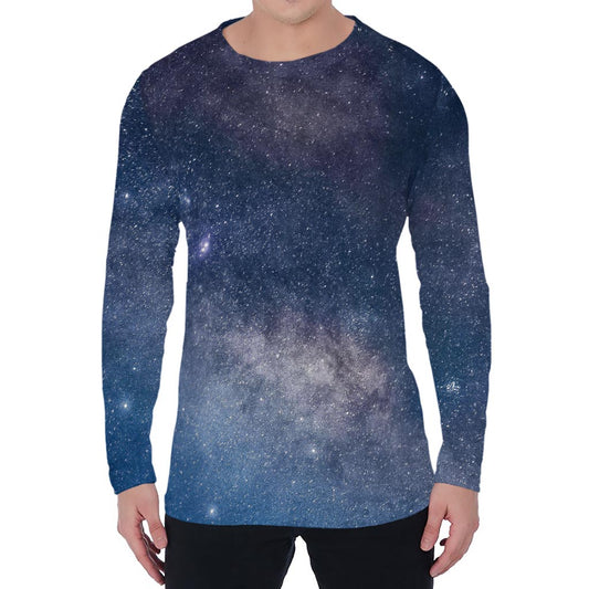 Dark Nebula Universe Galaxy Space Print Men's Long Sleeve T-Shirt