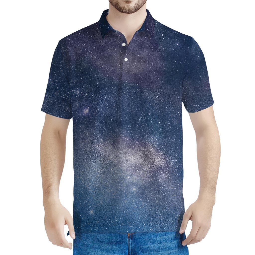 Dark Nebula Universe Galaxy Space Print Men's Polo Shirt
