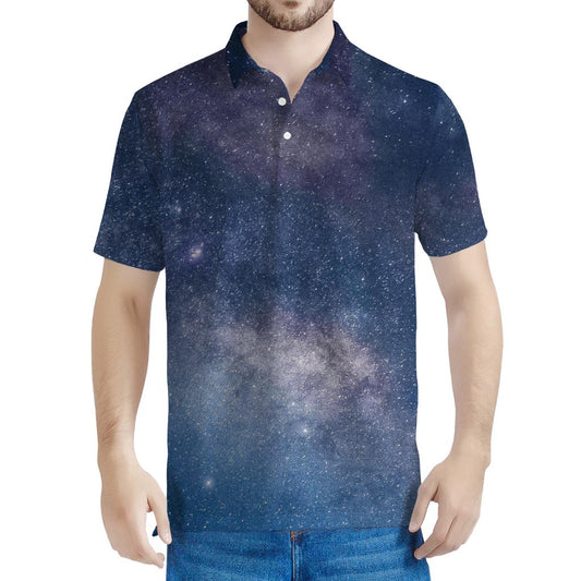 Dark Nebula Universe Galaxy Space Print Men's Polo Shirt