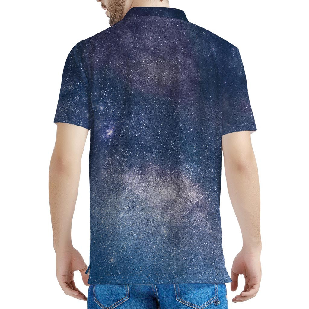 Dark Nebula Universe Galaxy Space Print Men's Polo Shirt