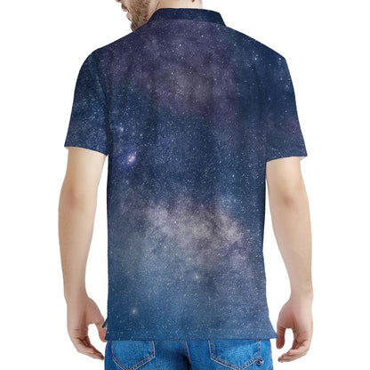 Dark Nebula Universe Galaxy Space Print Men's Polo Shirt