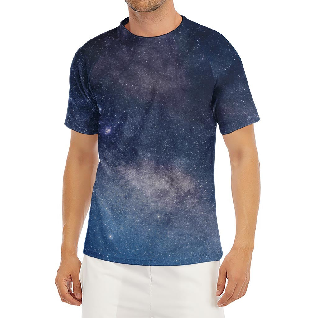 Dark Nebula Universe Galaxy Space Print Men's Short Sleeve Rash Guard