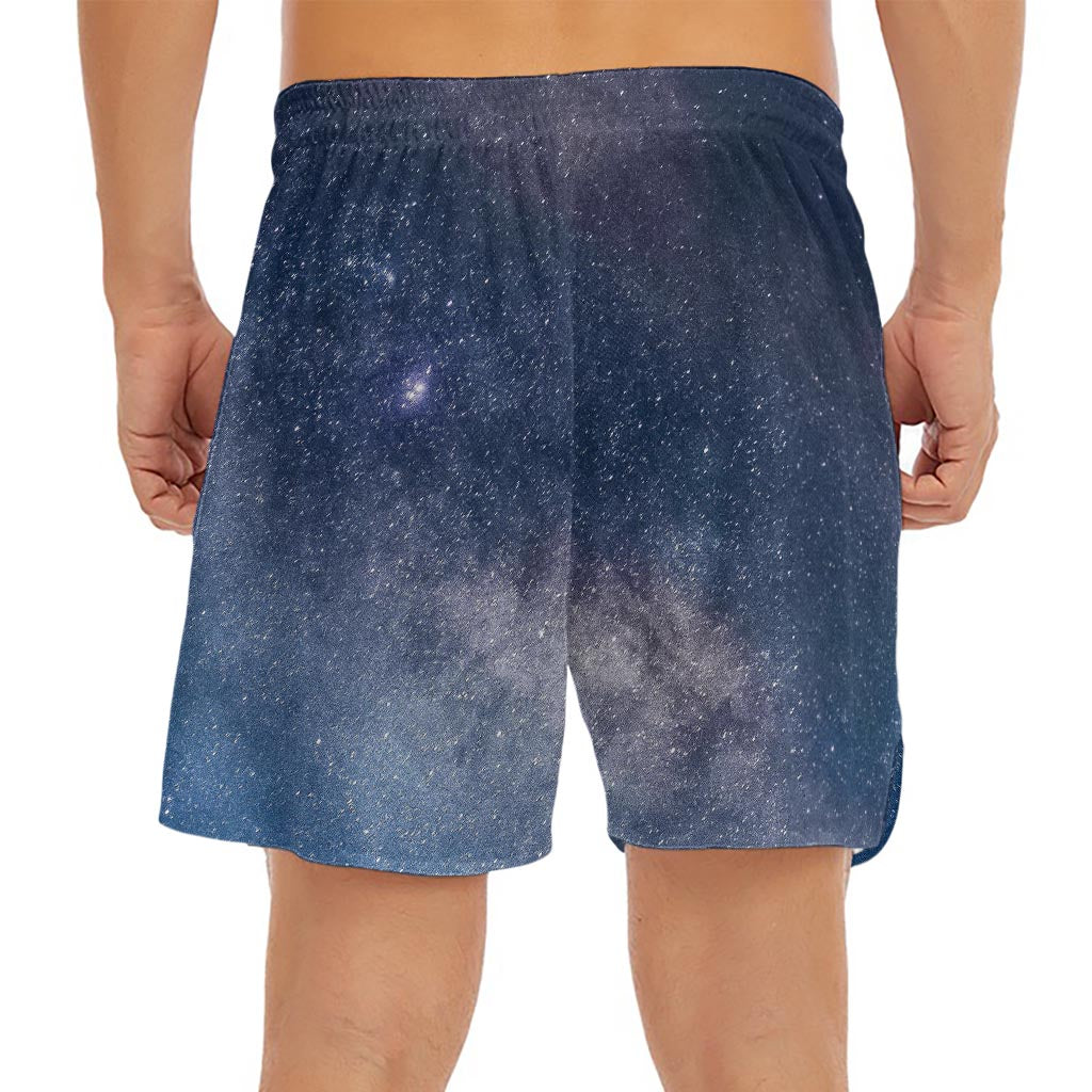 Dark Nebula Universe Galaxy Space Print Men's Split Running Shorts