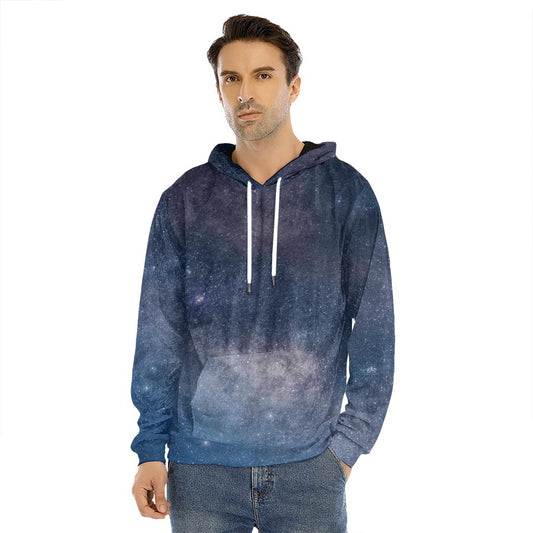 Dark Nebula Universe Galaxy Space Print Men's Velvet Pullover Hoodie