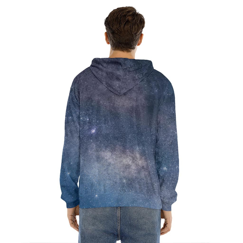 Dark Nebula Universe Galaxy Space Print Men's Velvet Pullover Hoodie
