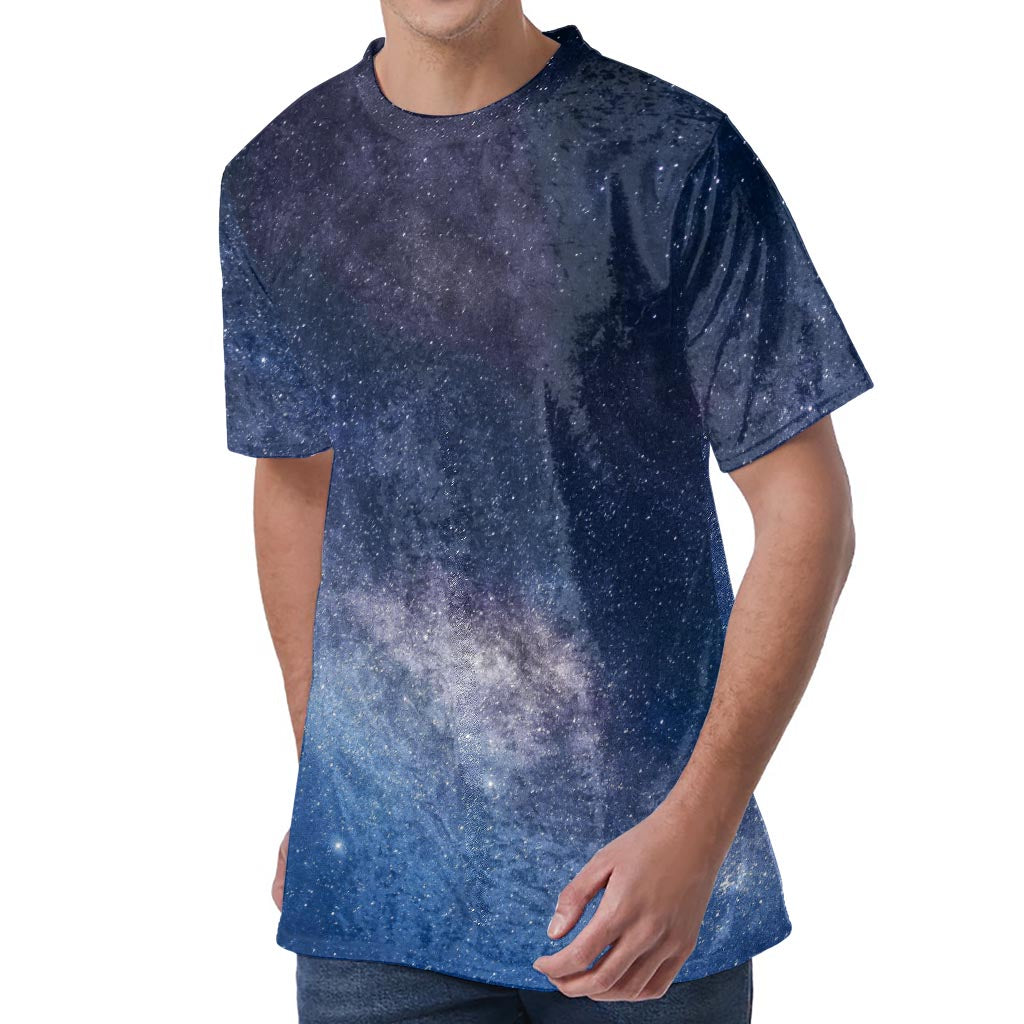 Dark Nebula Universe Galaxy Space Print Men's Velvet T-Shirt