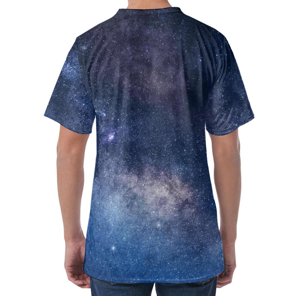 Dark Nebula Universe Galaxy Space Print Men's Velvet T-Shirt