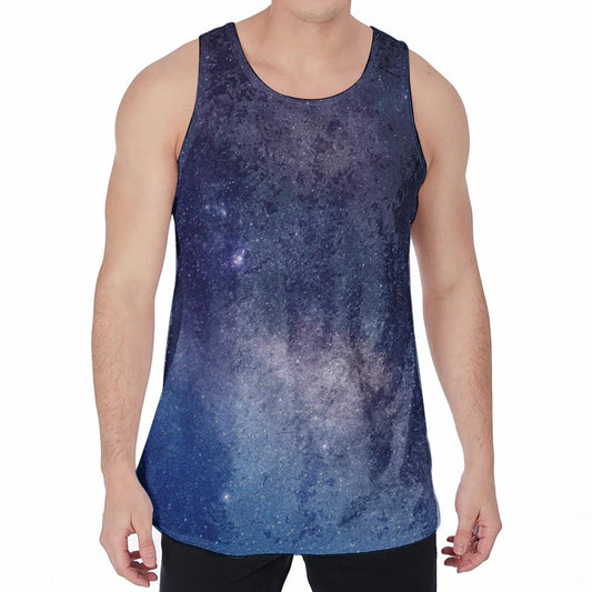Dark Nebula Universe Galaxy Space Print Men's Velvet Tank Top
