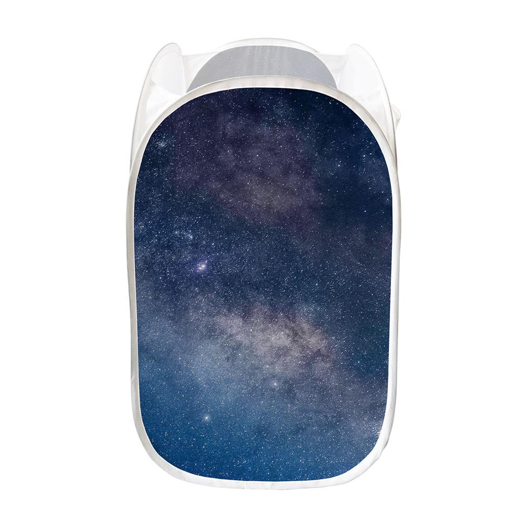 Dark Nebula Universe Galaxy Space Print Mesh Laundry Hamper