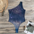 Dark Nebula Universe Galaxy Space Print One Shoulder Bodysuit