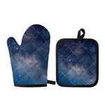 Dark Nebula Universe Galaxy Space Print Oven Mitt And Pot Holder Set