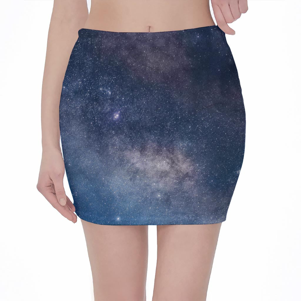 Dark Nebula Universe Galaxy Space Print Pencil Mini Skirt