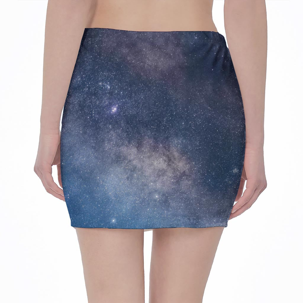 Dark Nebula Universe Galaxy Space Print Pencil Mini Skirt