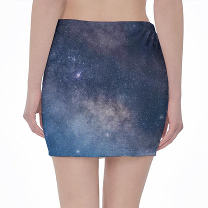 Dark Nebula Universe Galaxy Space Print Pencil Mini Skirt