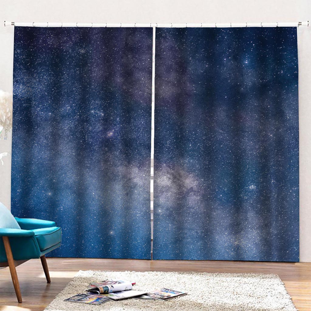 Dark Nebula Universe Galaxy Space Print Pencil Pleat Curtains