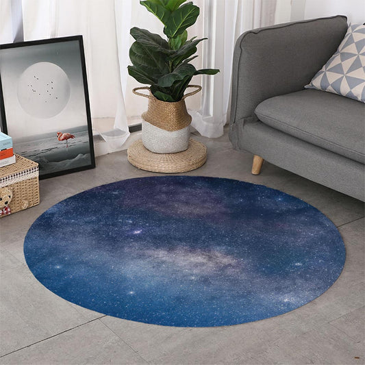 Dark Nebula Universe Galaxy Space Print Round Rug
