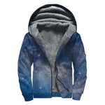 Dark Nebula Universe Galaxy Space Print Sherpa Lined Zip Up Hoodie
