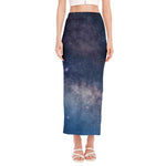 Dark Nebula Universe Galaxy Space Print Side Slit Maxi Skirt