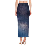 Dark Nebula Universe Galaxy Space Print Side Slit Maxi Skirt
