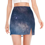 Dark Nebula Universe Galaxy Space Print Side Slit Mini Skirt
