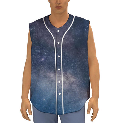 Dark Nebula Universe Galaxy Space Print Sleeveless Baseball Jersey