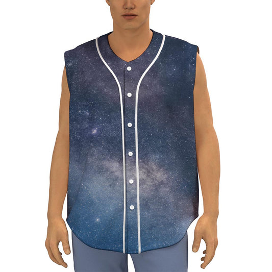 Dark Nebula Universe Galaxy Space Print Sleeveless Baseball Jersey