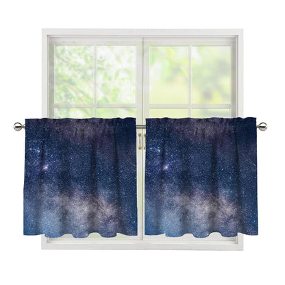 Dark Nebula Universe Galaxy Space Print Tier Curtains