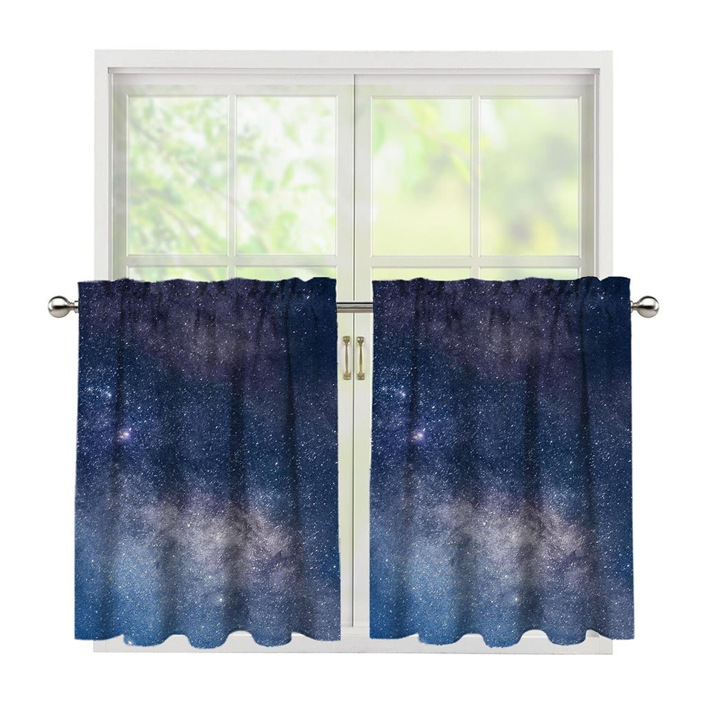 Dark Nebula Universe Galaxy Space Print Tier Curtains