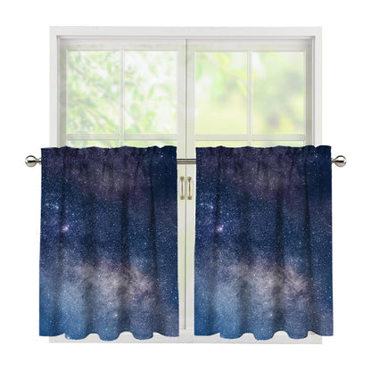 Dark Nebula Universe Galaxy Space Print Tier Curtains