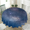 Dark Nebula Universe Galaxy Space Print Waterproof Round Tablecloth