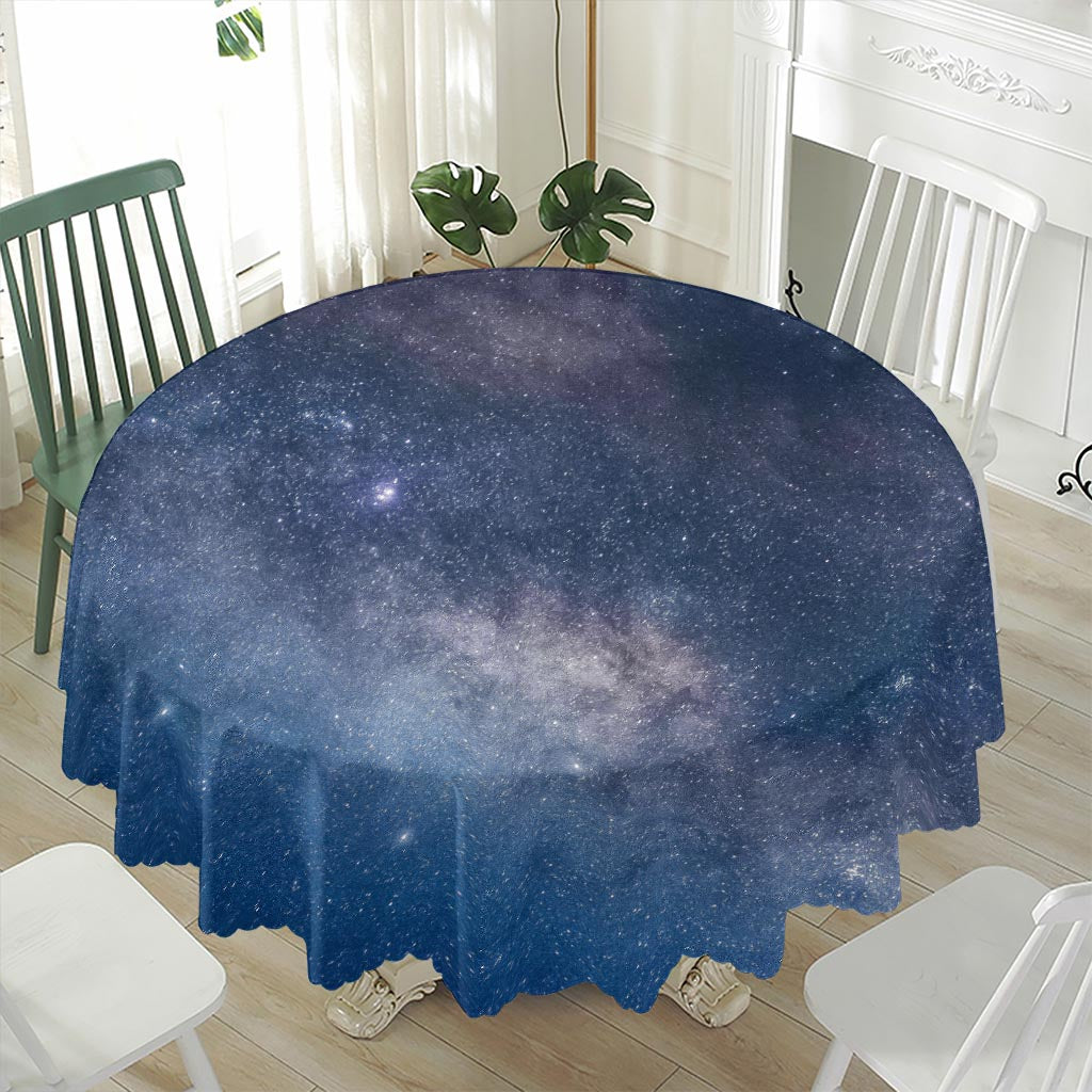 Dark Nebula Universe Galaxy Space Print Waterproof Round Tablecloth