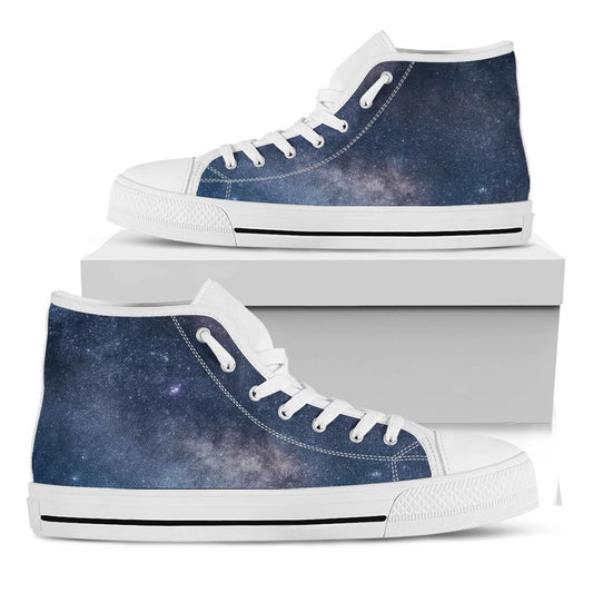 Dark Nebula Universe Galaxy Space Print White High Top Sneakers