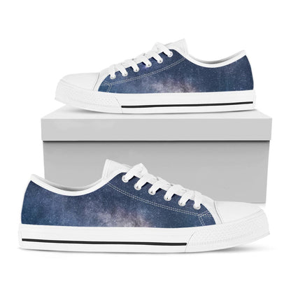 Dark Nebula Universe Galaxy Space Print White Low Top Sneakers