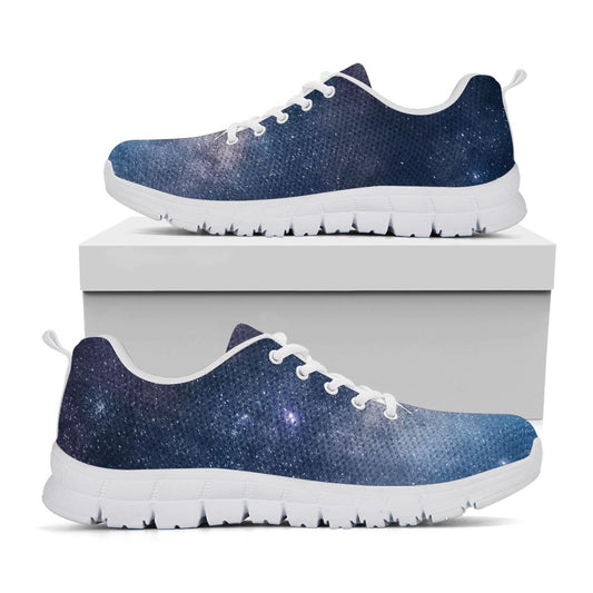 Dark Nebula Universe Galaxy Space Print White Running Shoes