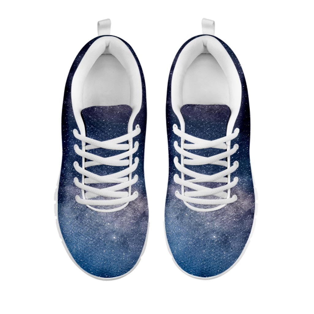 Dark Nebula Universe Galaxy Space Print White Running Shoes