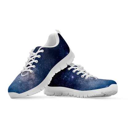 Dark Nebula Universe Galaxy Space Print White Running Shoes