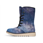 Dark Nebula Universe Galaxy Space Print Winter Boots