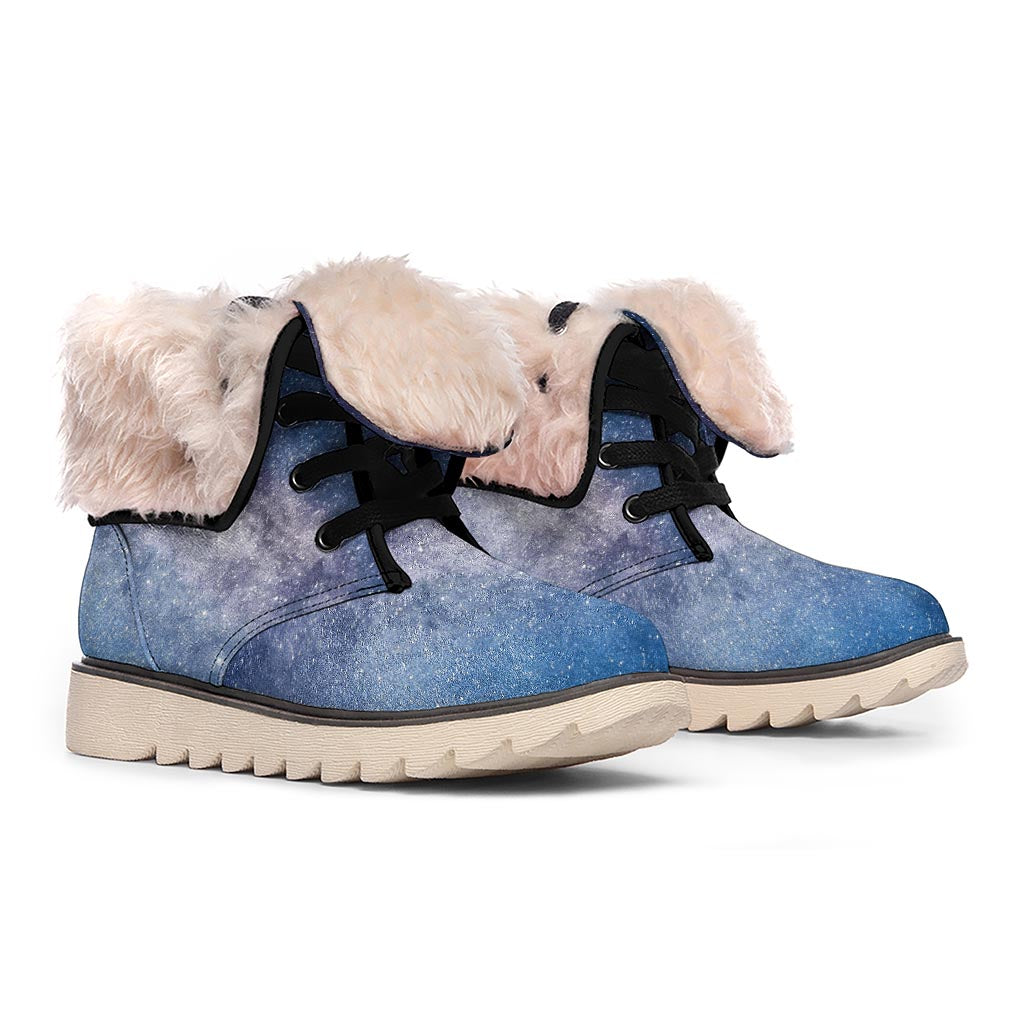 Dark Nebula Universe Galaxy Space Print Winter Boots