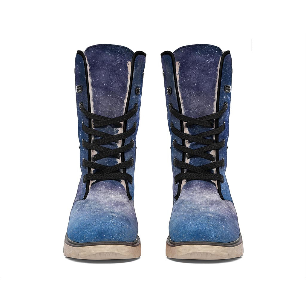 Dark Nebula Universe Galaxy Space Print Winter Boots